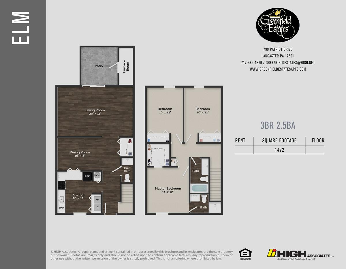 Elm Floor Plan - 3 Bed TH